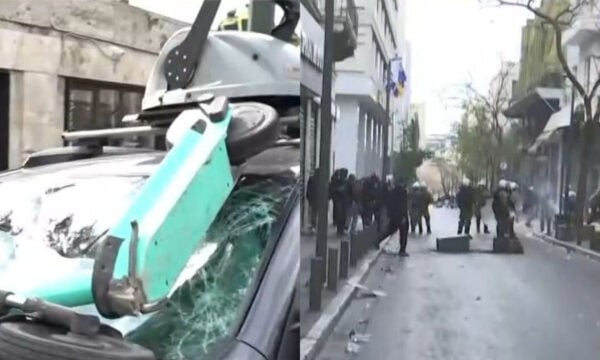 Έσπασαν το όχημα του ΣΚΑΪ – Κατεστραμμένο το θρυλικό μαγαζάκι με τα λουλούδια κάτω από τη Βουλή