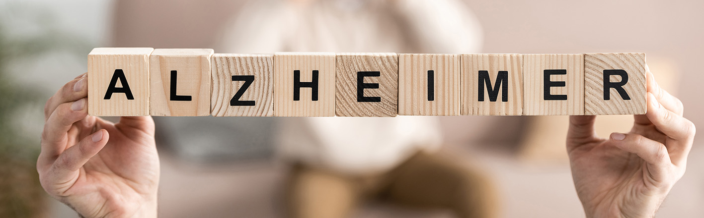 H λέξη Alzheimer με κυβάκια