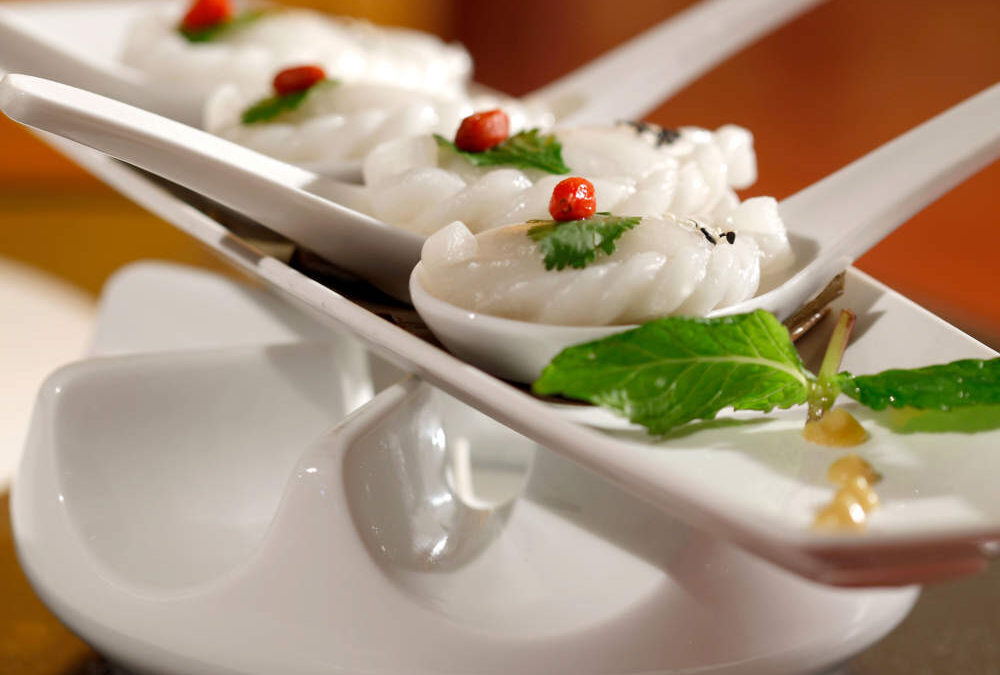 Dumpling γεμιστά με χτένια και γαρίδες