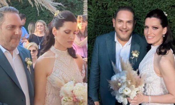 Στέλιος Διονυσίου και Αγνή Καλουμένου: Τέλεσαν γάμο και βάπτιση των διδύμων τους σε μαγευτική τελετή – Βίντεο