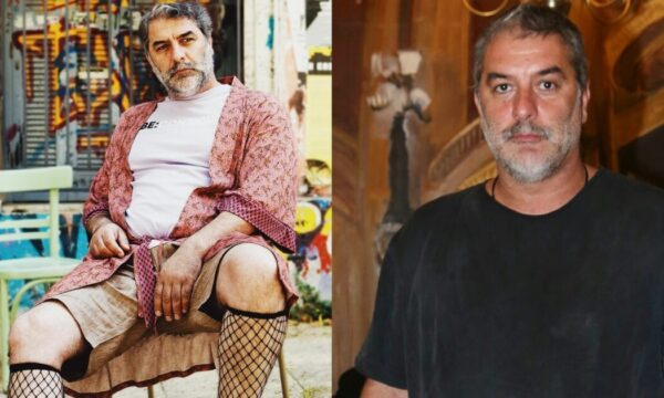 Ο Βασίλης Μπισμπίκης εντυπωσιάζει με κόκκινες γόβες και διχτυωτές κάλτσες – «Ένα υπέροχο θέαμα» αποθεώνει η φωτογράφος