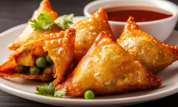 Samosa με πατάτα και αρακά γέμιση