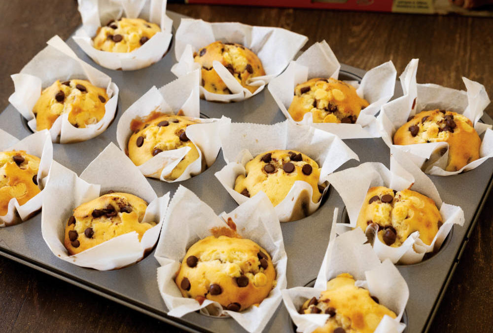 Βανίλιας muffins με κομματάκια σοκολάτας