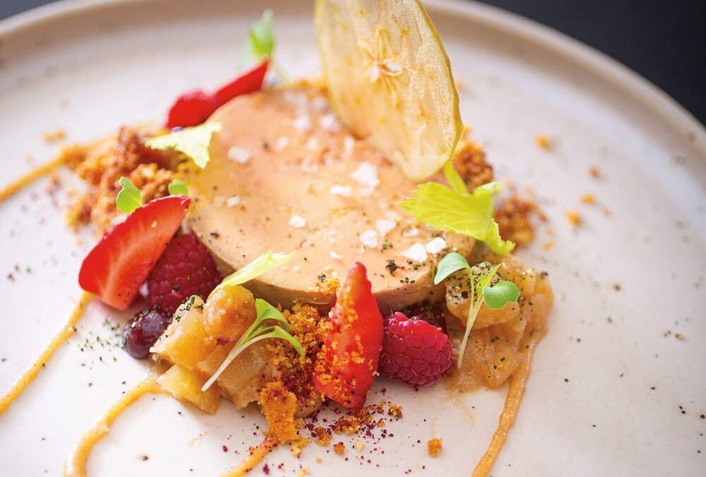 Foie gras με καραμελωμένα μήλα