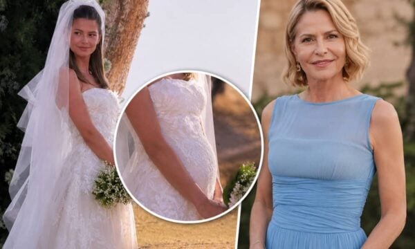 Αμαλία Κωστοπούλου: Το χαλαρό νυφικό φανέρωσε την εγκυμοσύνη – Γιαγιά γίνεται η Τζένη Μπαλατσινού (φωτογραφίες)