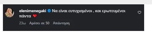 Η Ελένη Μενεγάκη έκανε την εμφάνισή της: Το σχόλιο στην ανάρτηση του Κωστόπουλου για τον γάμο της Αμαλίας