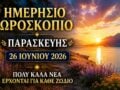 Ημερήσιο ωροσκόπιο Παρασκευής 26 Ιουνίου 2026: Προβλέψεις για κάθε ζώδιο