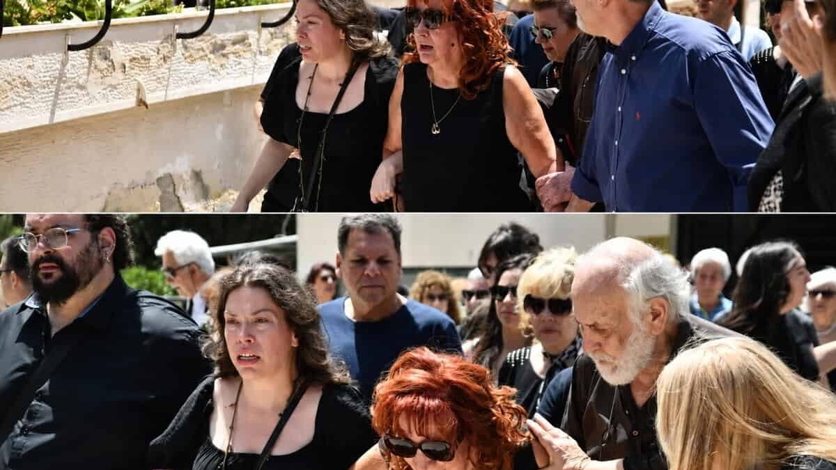 Μαίρη Ραζή στην κηδεία του συζύγου της