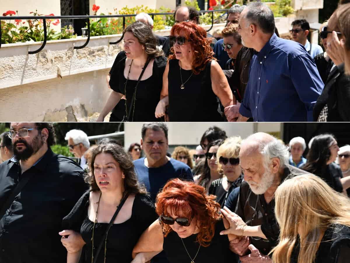 Μαίρη Ραζή στην κηδεία του συζύγου της