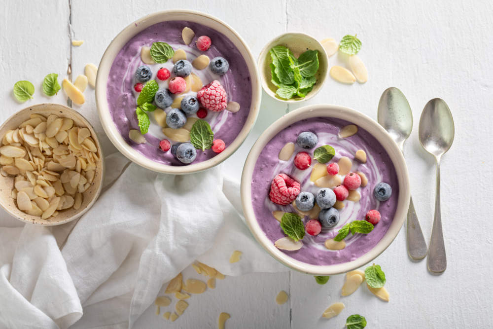 Συνταγή για smoothie με μύρτιλα και αμύγδαλα