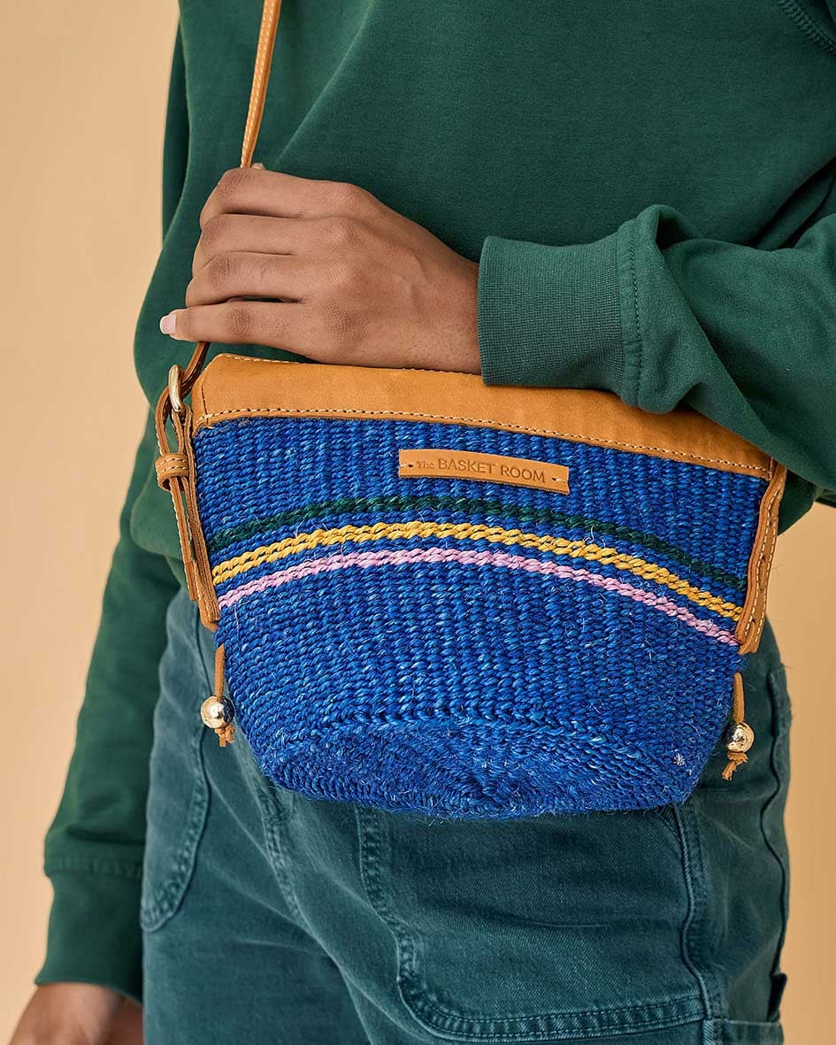 GARI: True Blue Μίνι cross body bag από sisal