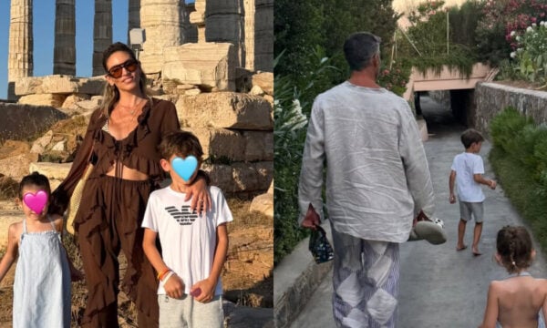 Αθηνά Οικονομάκου: Με τον Μπρούνο Τσερέλα και τα παιδιά της στο Σούνιο