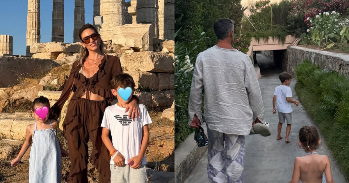 Αθηνά Οικονομάκου: Με τον Μπρούνο Τσερέλα και τα παιδιά της στο Σούνιο