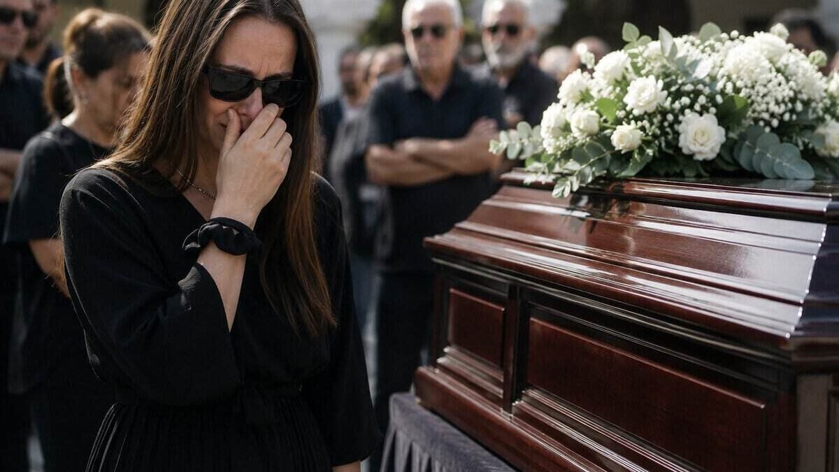 Κηδεία Κόκοτα: Η χήρα κρύβει τα δάκρυά της πίσω από τα μαύρα γυαλιά, χέρι-χέρι με την κόρη τους στο τελευταίο αντίο
