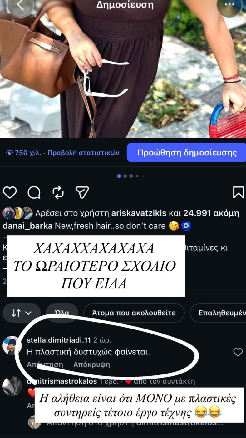 Δανάη Μπάρκα: Η απάντησή της σε σχόλιο για πλαστικές επεμβάσεις – «Έτσι συντηρείς τέτοιο έργο τέχνης»