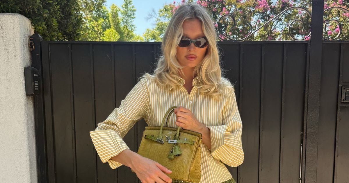 Elsa Hosk: Butter Yellow και Olive Green στον πιο sophisticated χρωματικό συνδυασμό με mix n’ match μοτίβα