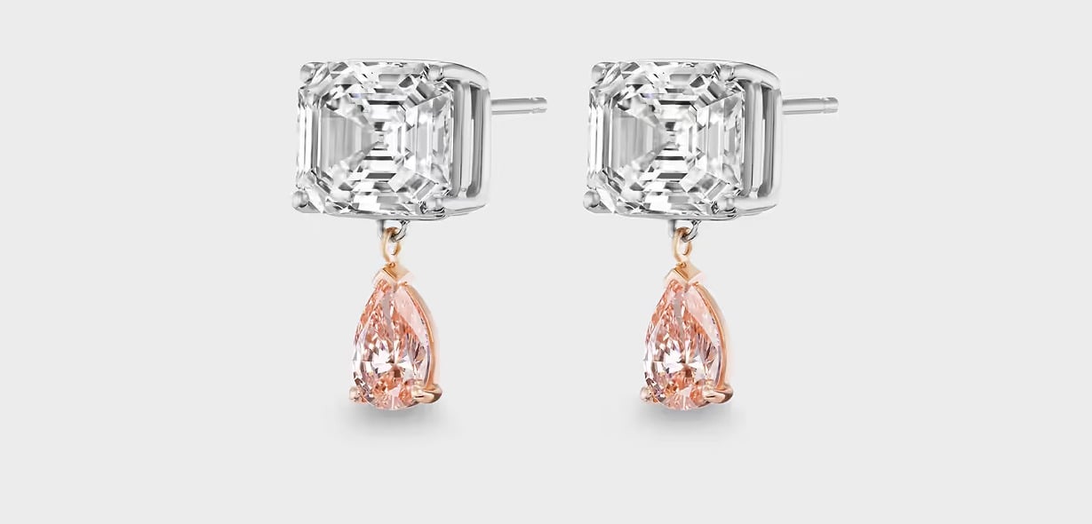 Tα Tennis Drop Earrings in Mixed Gold του Aflalo που επέλεξε η Ηailey Bieber.