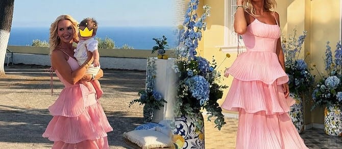 Η Μπεκατώρου στην Κεφαλονιά: Τι φόρεσε ως κουμπάρα και μάγεψε το νησί