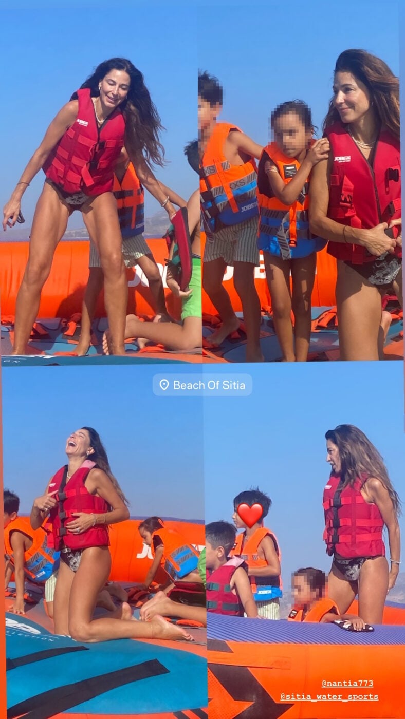 Κατερίνα Παπουτσάκη κάνει watersports με τα παιδιά της στις διακοπές στη Σητεία – Φωτογραφία