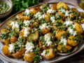 Πατάτες ψητές με σάλτσα chimichurri και κατσικίσιο τυρί