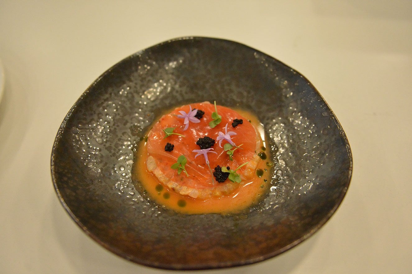 Seabass Ceviche με υφές καρπουζιού