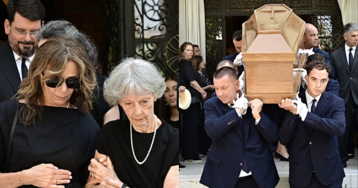 Στέφανος Μάνος: Η οικογένειά του στο τελευταίο αντίο – Φωτογραφίες