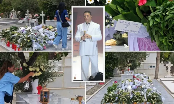 Βουβό προσκύνημα στον τάφο του Γιώργου Μαζωνάκη στο Γ’ Κοιμητήριο – Λουλούδια, σημειώματα και τραγούδια του