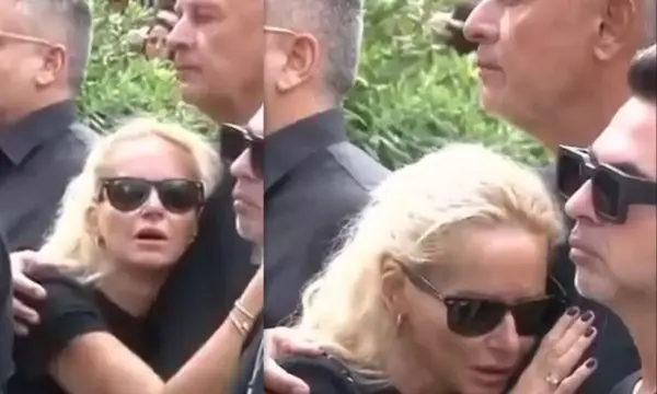 Η Μαρία Μπεκατώρου ξέσπασε σε λυγμούς στο τελευταίο αντίο του Γιώργου Μαζωνάκη