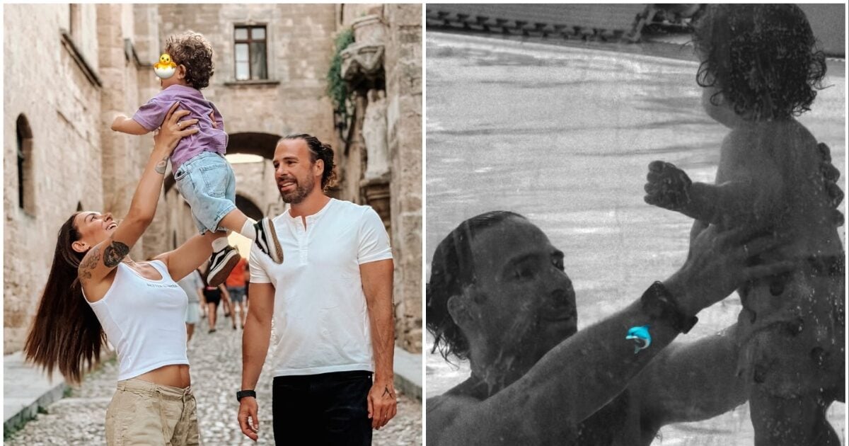 Γρηγόρης Μόργκαν: Ξεκίνησε μαθήματα κολύμβησης με τον ενός έτους γιο του – Βίντεο