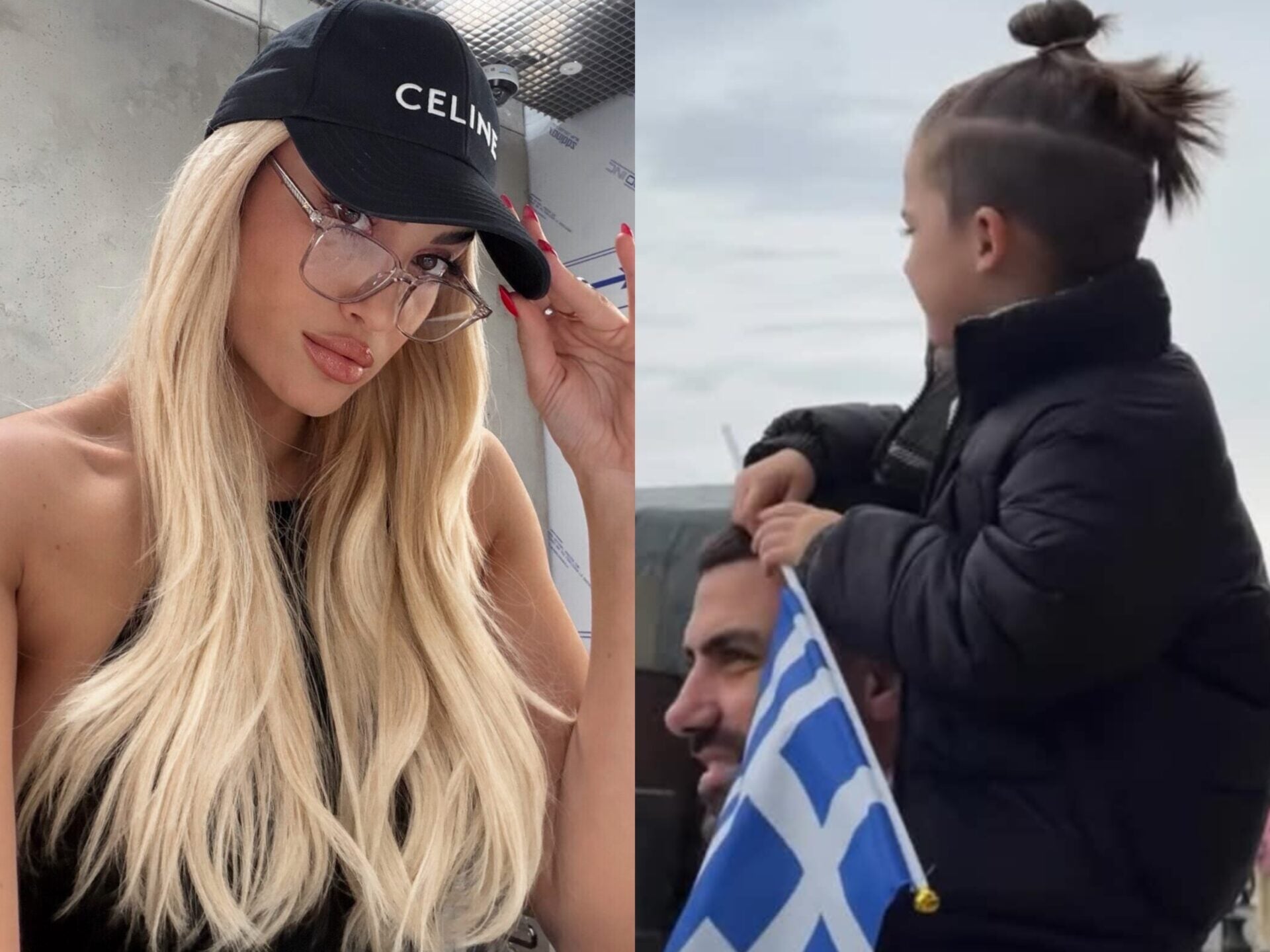 Ιωάννα Τούνη: Ο Δημήτρης Σπυριδωνίδης με τον Πάρη στους ώμους στην παρέλαση της 28ης Οκτωβρίου