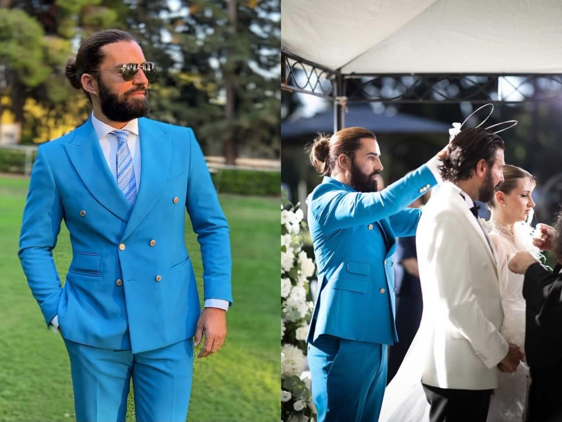 Νεκτάριος Κυρκόπουλος: Το top model έγινε κουμπάρος στον γάμο του φίλου του στη Θεσσαλονίκη