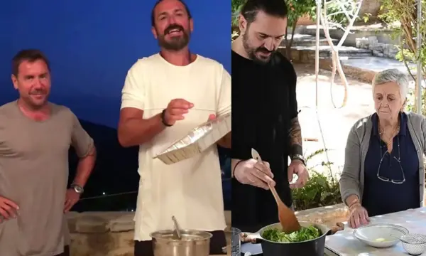 Flashback: Γιώργος Μαζωνάκης και μητέρα μαγείρεψαν on camera με τον γαμπρό τους, Δημήτρη Μακρυνιώτη